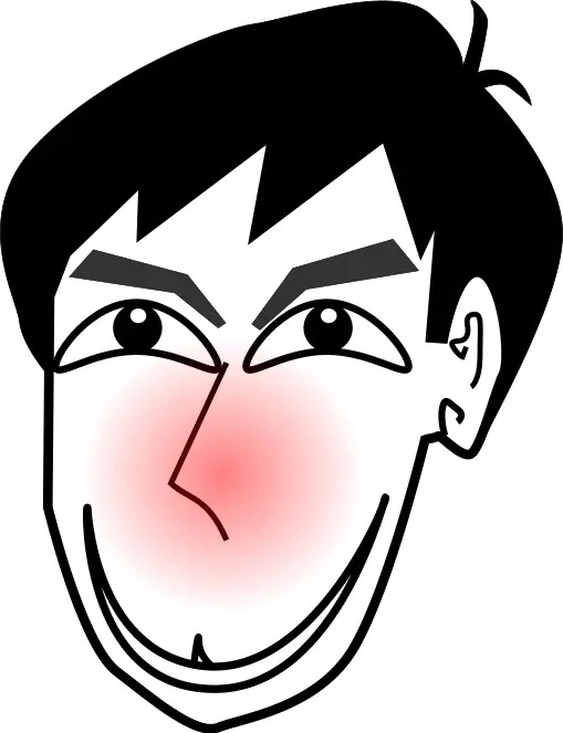 Man blushing