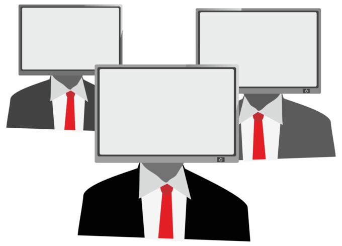 Men with television heads