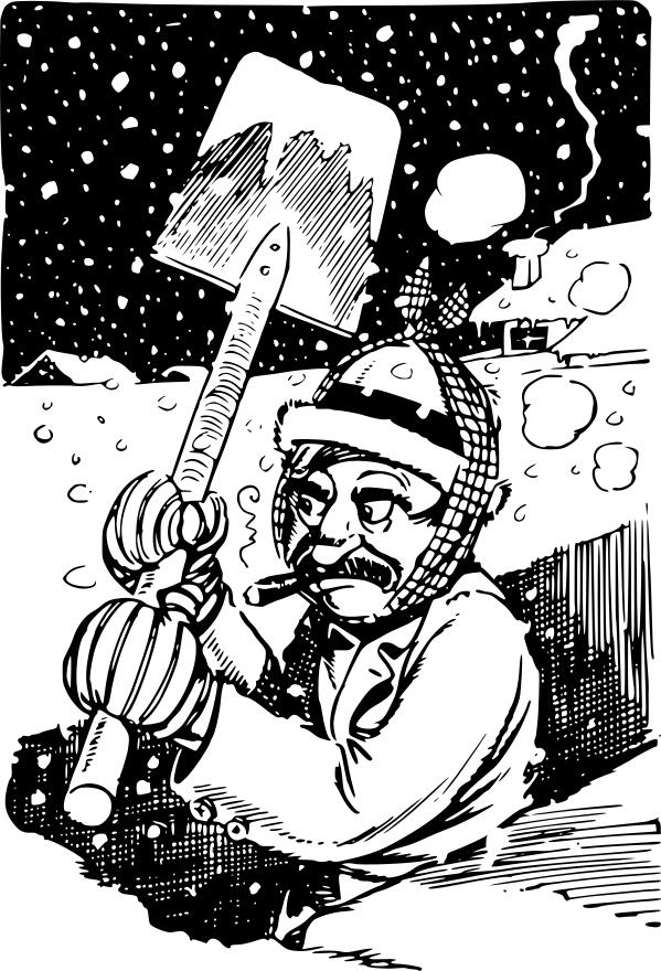 Man shoveling snow