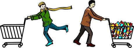 Men in shopping