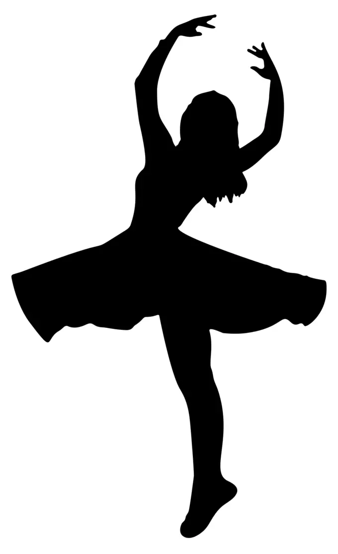 Black silhouette of a dancer