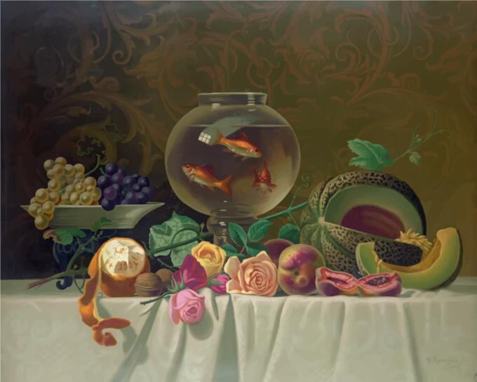 Vintage rich painting