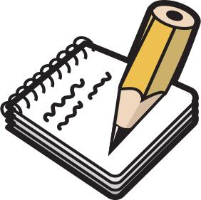 Notepad with pencil