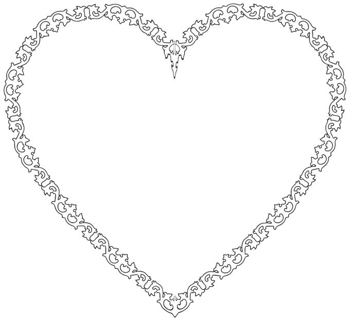 Decorative flourish silhouette heart