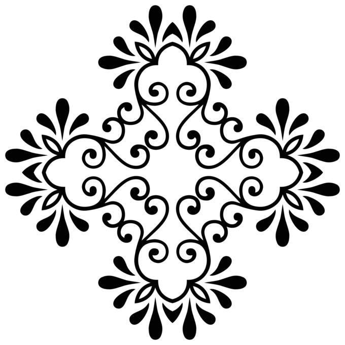 Flowery romb decoration