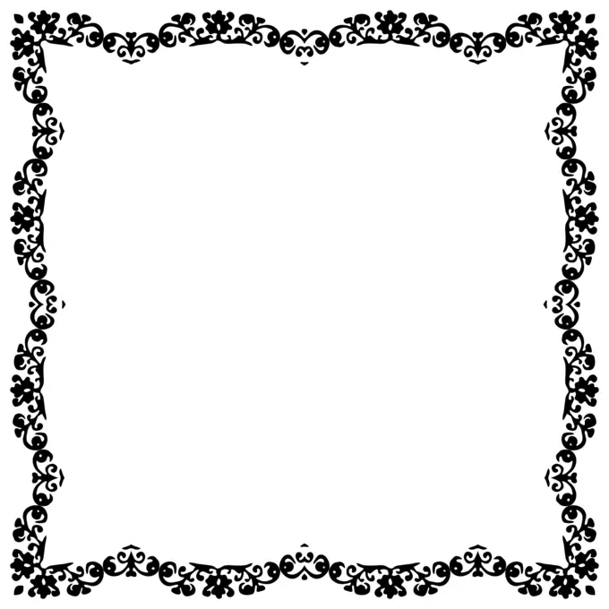 Square wavy mirror frame