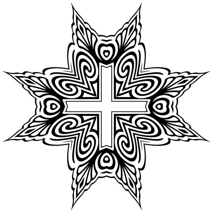 Christian garnishment with cross