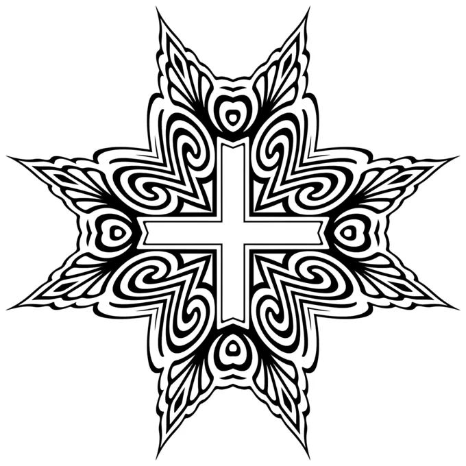 Christian garnishment with cross