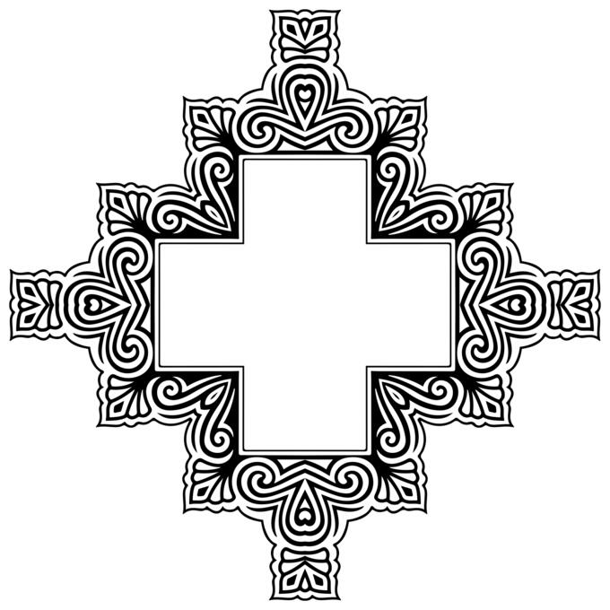 Black and white cross finery