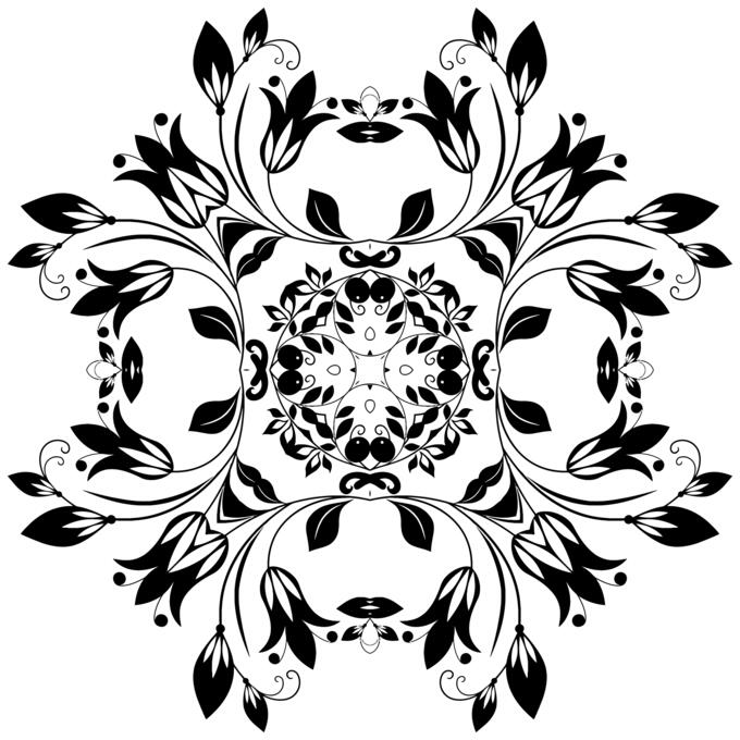 Frourishing black detailed ornament