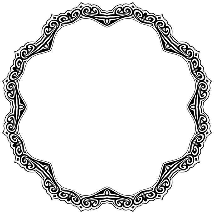 Round flowery mirror frame