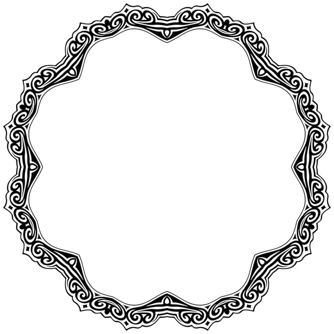 Round flowery mirror frame