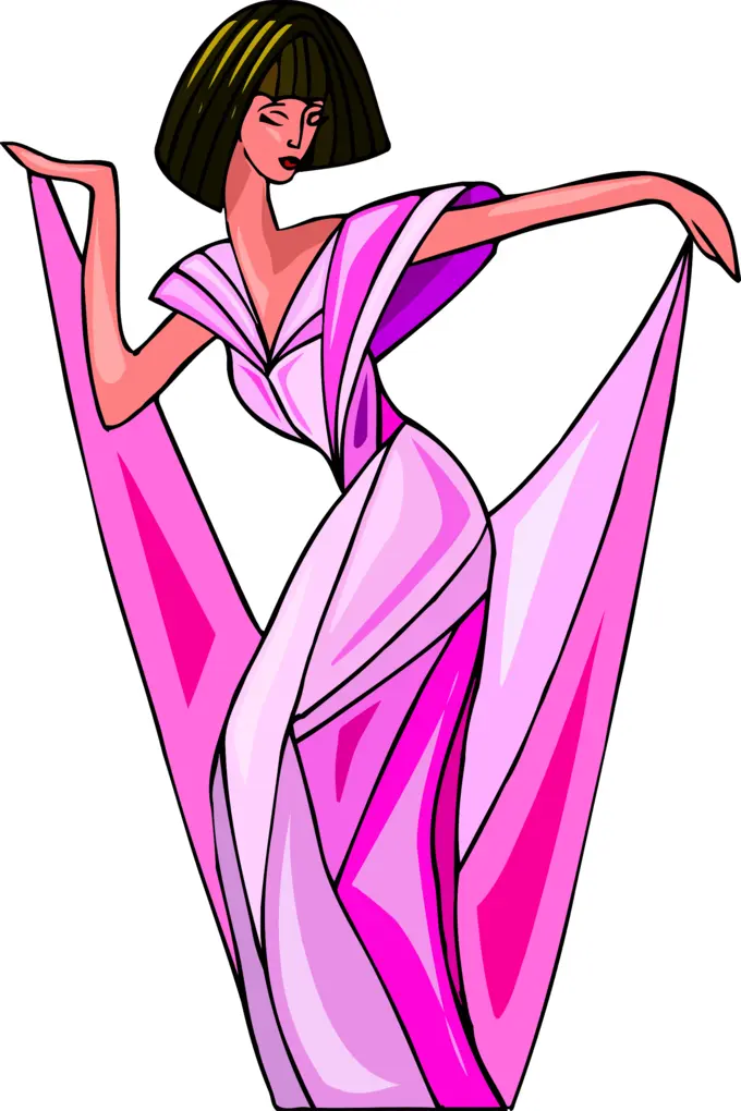 Posing in pink dress