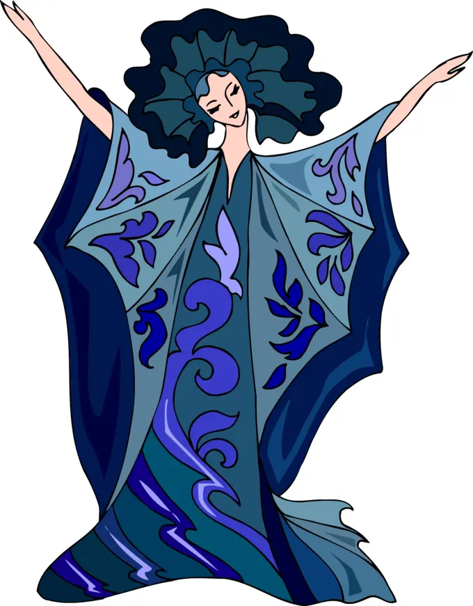 Blue dress performer