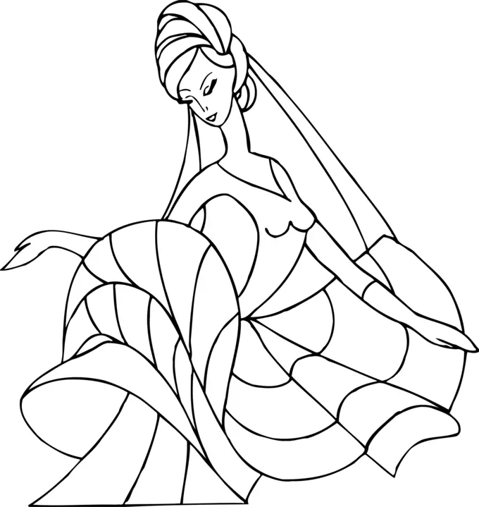 Dancer line drawing vector image
