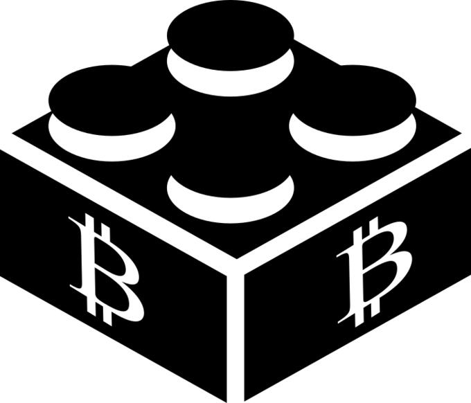 Bitcoin block silhouette