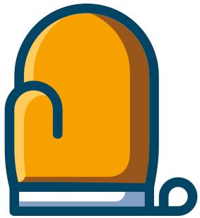 Yellow oven mitten