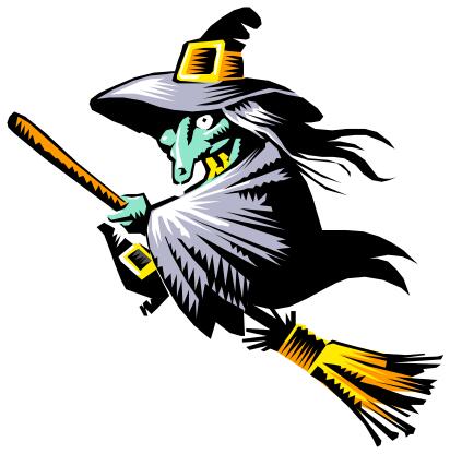 Witch with broom