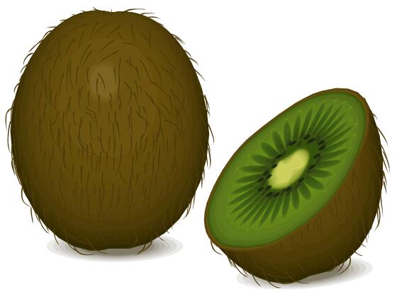 Kiwi fruit and half