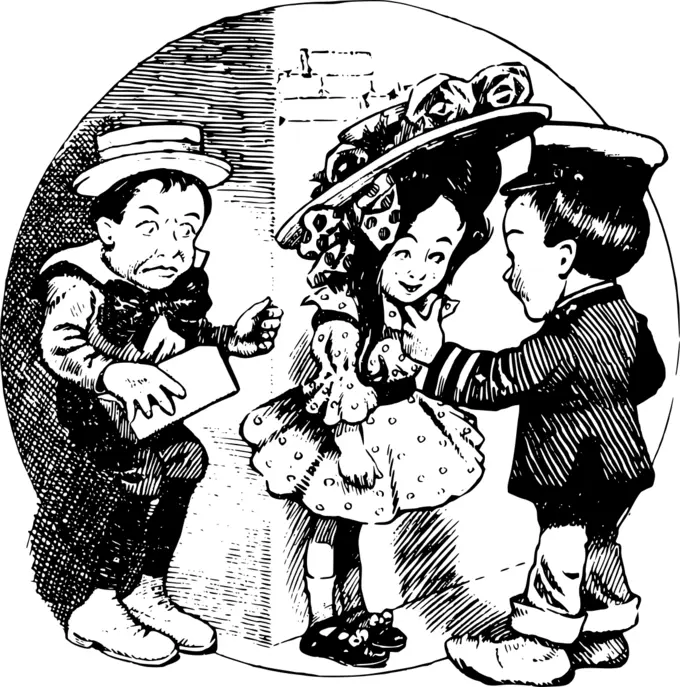 Two boys and girl
