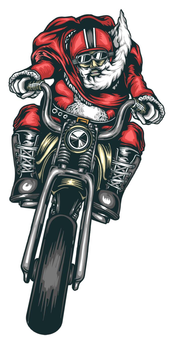 Santa and chopper