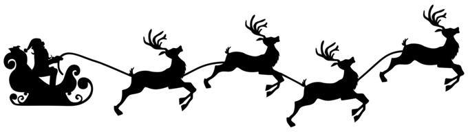 Santa's sleigh and reindeer silhouette