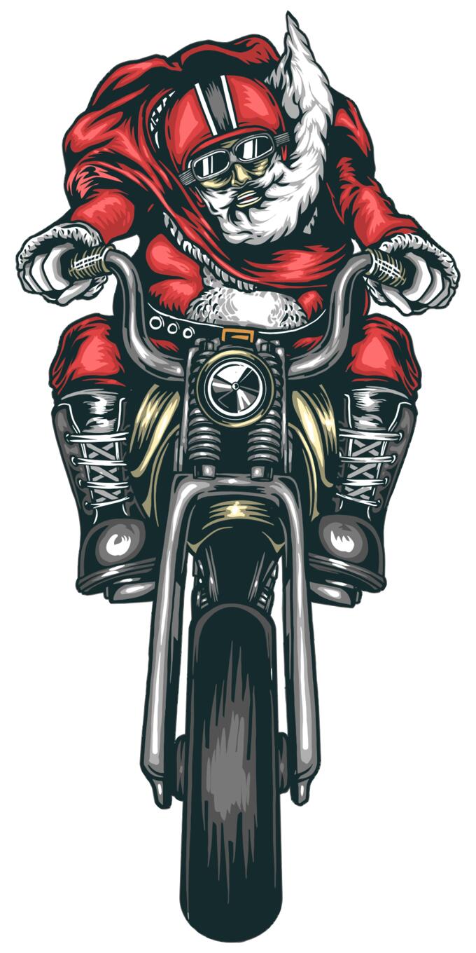 Motorcycle Santa vector image