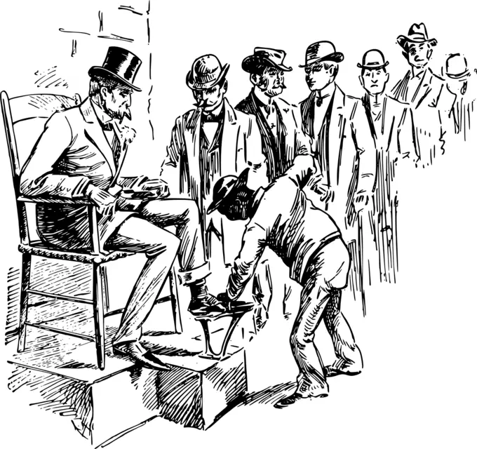 Shoe shining drawinf