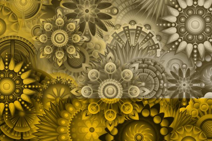 Golden flowers pattern