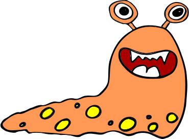 Orange cartoon monster.