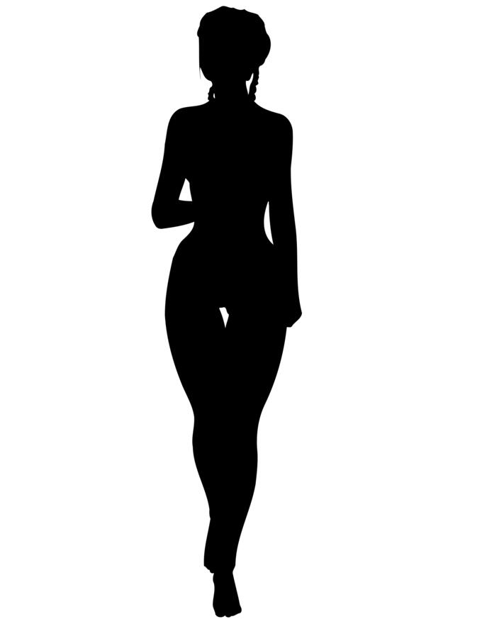 Woman walking silhouette