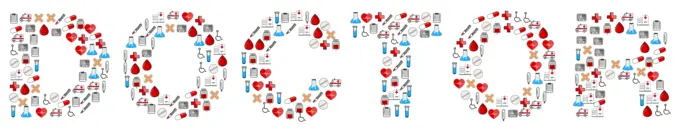 Medical doctor typography