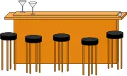Bar with stools