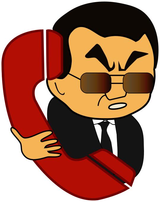 Cartoon man on the phone