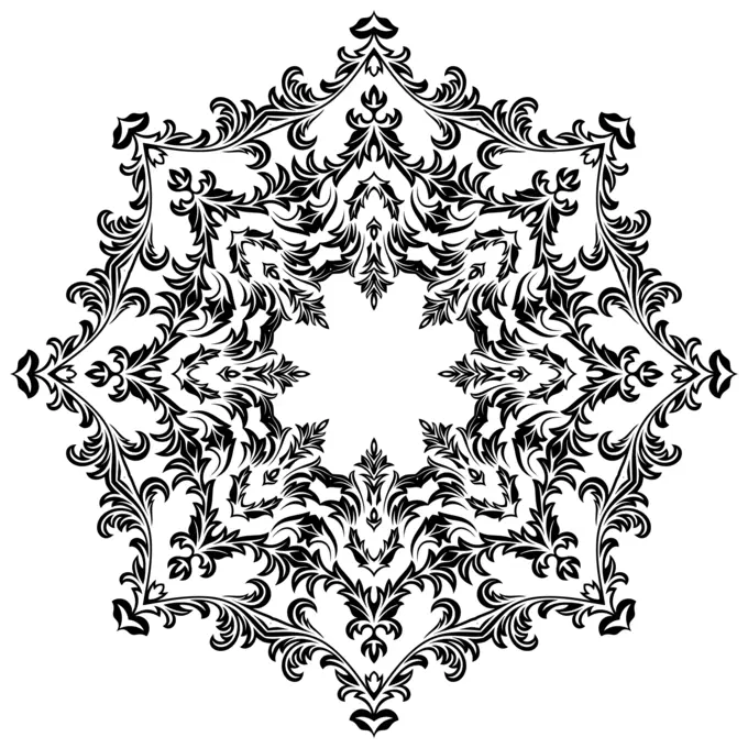 Floral decoration silhouette image