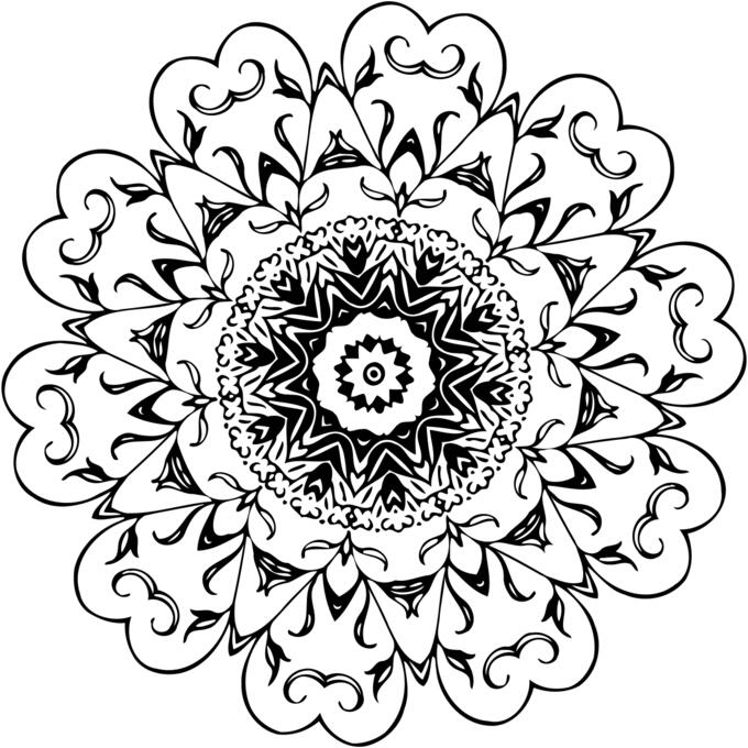 Circular floral ornament