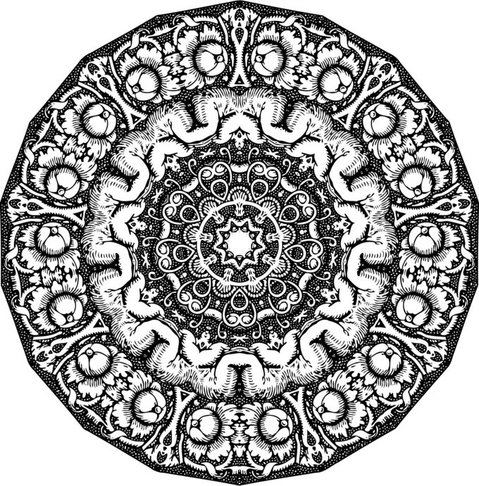 Circular arty ornament