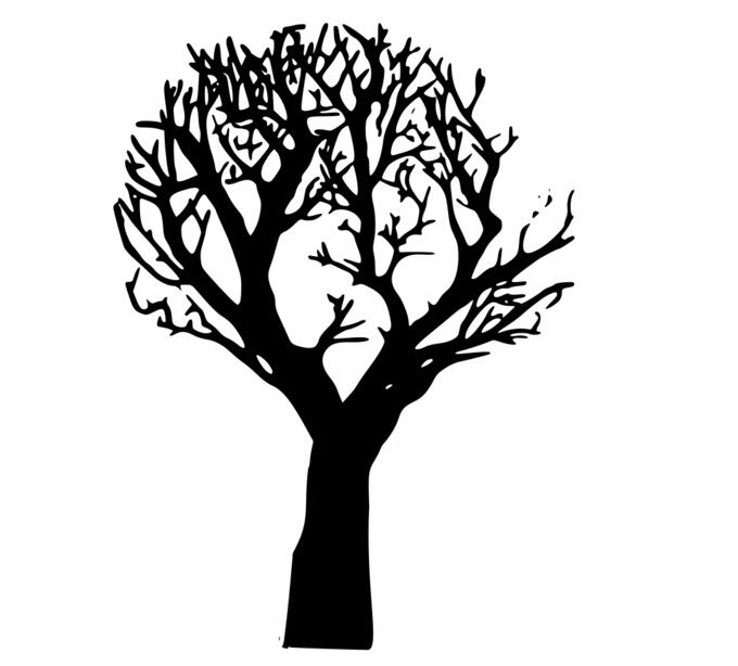 Creepy tree silhouette