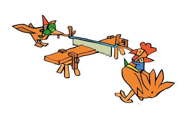 Birds sawing
