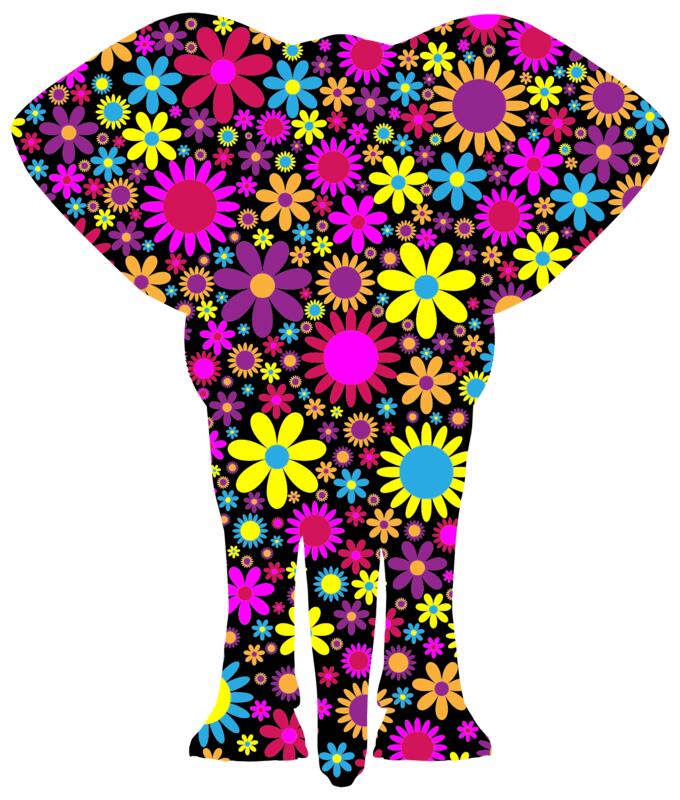 Flowery elephant image
