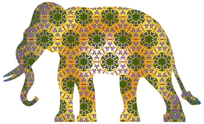 Psychedelic pattern elephant