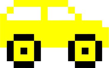 Yellow pixel car