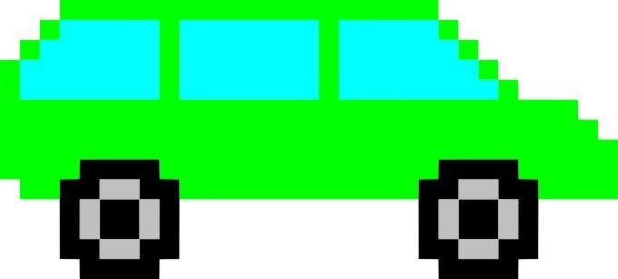 Green pixel car