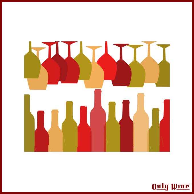 Colorful bottles and glasses