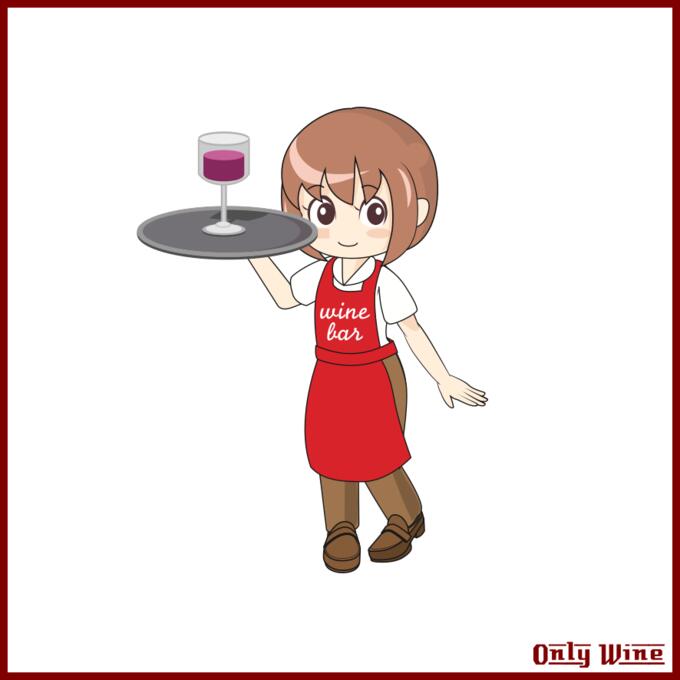 Waitress with wine