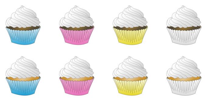 White frosted cupcakes