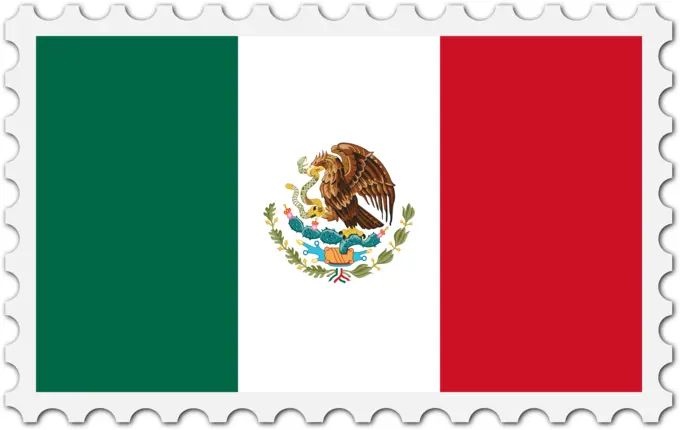 Mexico flag stamp