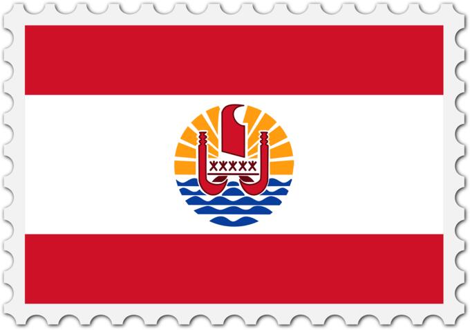French Polynesia flag stamp