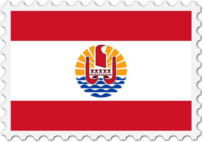 French Polynesia flag stamp