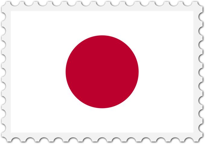 Japan flag stamp